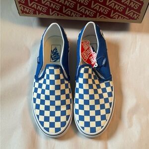 Vans Classic Slip-On Asher Checkerboard Lapis Blue women’s size 8 men’s size 6.5